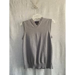 Banana Republic Gray Cotton Cashmere V-Neck Sweater Vest - Men's Small